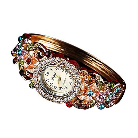 BCDshop Womens Luxury Fashion Quartz Crystal Wristband Watch