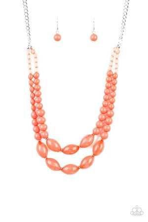 orange bead necklace set