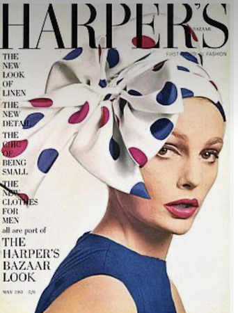 blue and pink vintage vogue magazine