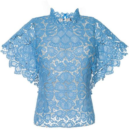 floral lace shortsleeved top