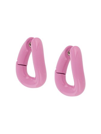 Pink Balenciaga twisted hoop earrings 542508TZ16V - Farfetch
