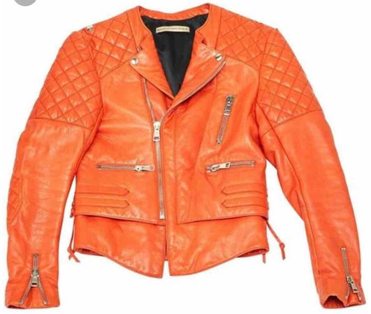 orange leather jacket