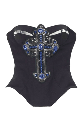 @lollialand- black blue cross corset