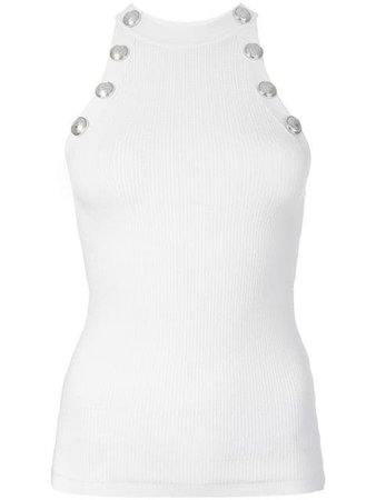 Balmain stretch fit tank top with button detailing £577 - Fast Global Shipping, Free Returns