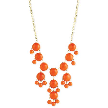 Zad Jewelry Zia Bubble Statement Necklace, Orange