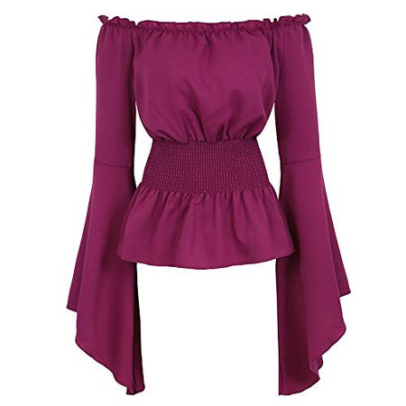 Pirate Shirt Women Gothic Blouse Long Sleeve Off The Shoulder Tops, Purple, XXL - Buy Online - See Prices & Features. Free Shipping & Returns in Oman