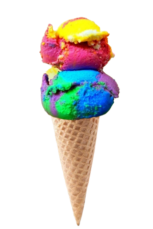 rainbow ice cream cone