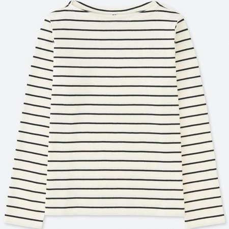 WOMEN Striped Boat Neck Long Sleeve T-Shirt | UNIQLO
