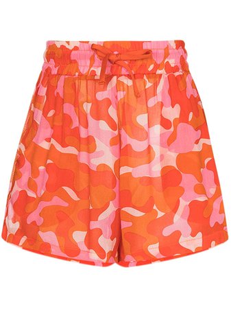 Ambra Maddalena Bobby camouflage-print shorts orange & red BOBBYSHORT