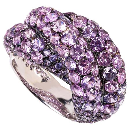Rosior one-off Round Cut Pink Sapphire Cocktail Ring