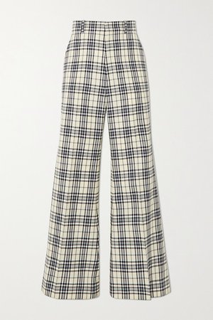 Gucci | Prince of Wales checked wool flared pants | NET-A-PORTER.COM