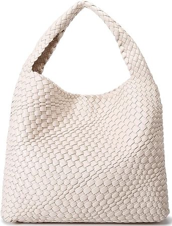 Amazon.com: Fashion Woven Purse for Women Top-handle Shoulder Bag Soft Summer Hobo Tote Bag (Creamy-White) : Clothing, Shoes & Jewelry