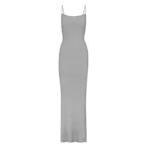Soft Lounge Shimmer Long Slip Dress - Heather Grey | SKIMS