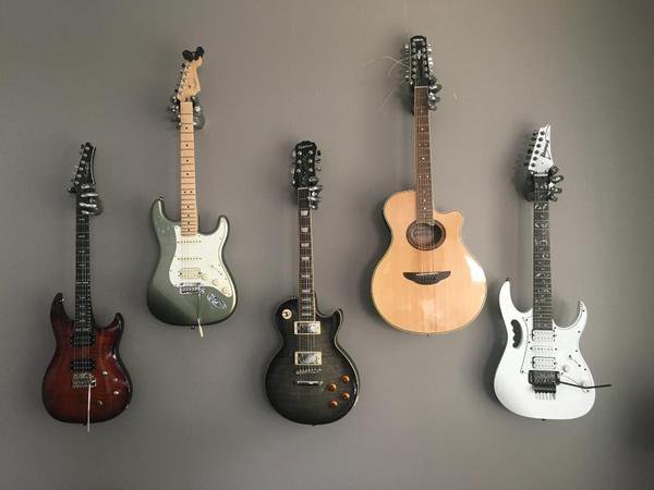 Guitars on Wall 1