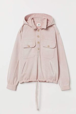 Detachable-hood Sweatshirt - Pink
