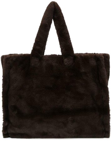 STAND STUDIO oversized faux fur tote bag