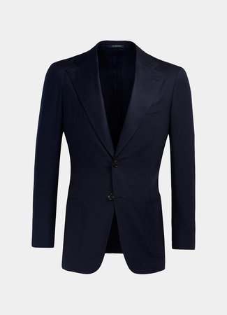 Navy Lazio suit jacket in wool cashemere