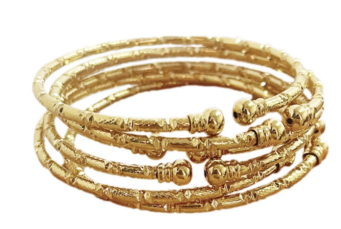 African gold bangle bracelets