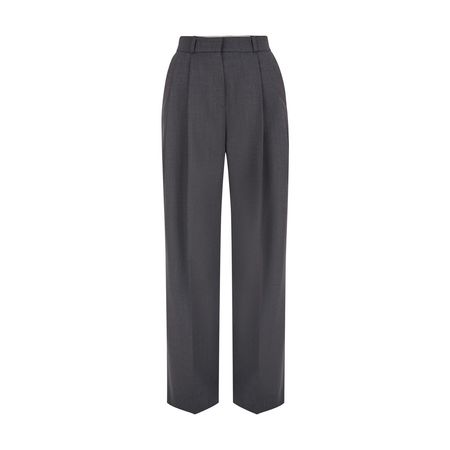 Pleated Trousers In Grey | FLOW | Wolf & Badger