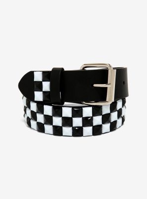black and white stud belt