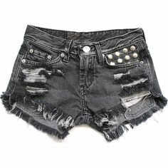 Pinterest - Shredded and studded high waisted shorts XS by deathdiscolovesyou, $50.00 | DEATH DISCO SHORTS