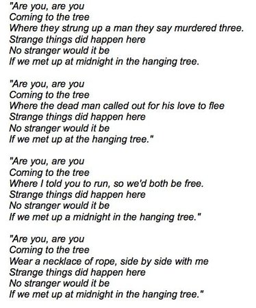 Hunger Games - hanging tree - lyrics