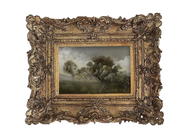 vintage painting in frame
