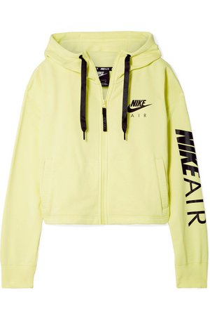 Nike | Air cropped printed cotton-blend fleece hoodie | NET-A-PORTER.COM