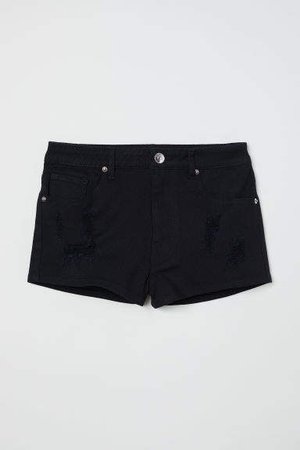 Twill Shorts High Waist - Black