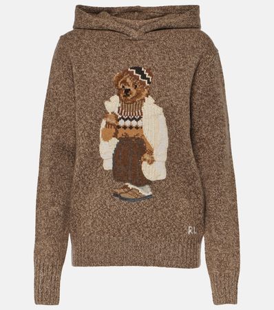Polo Bear Wool And Cashmere Hoodie in Brown - Polo Ralph Lauren | Mytheresa