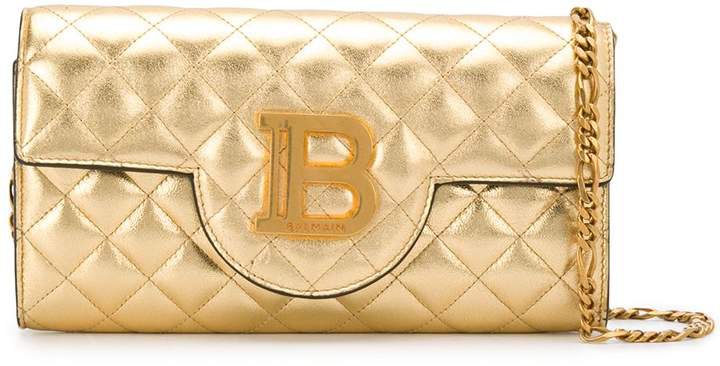 logo plaque diamond quilted wallet