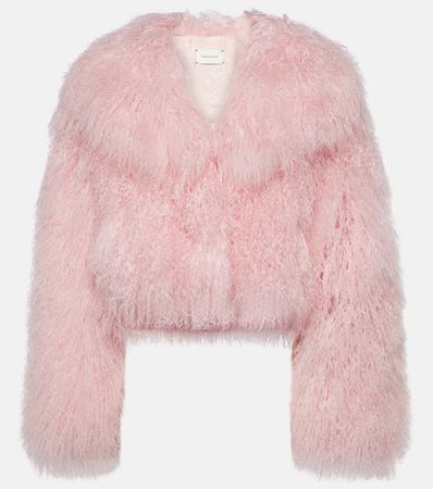 Cropped Shearling Jacket in Pink - Magda Butrym | Mytheresa