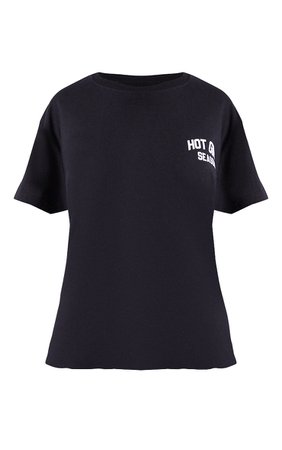 Black Hot Girl Season Print T Shirt | Tops | PrettyLittleThing USA