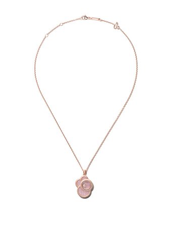 Chopard 18Kt Rose Gold Happy Dreams Pink Mother-Of-Pearl And Diamond Pendant Necklace 7998885006 | Farfetch