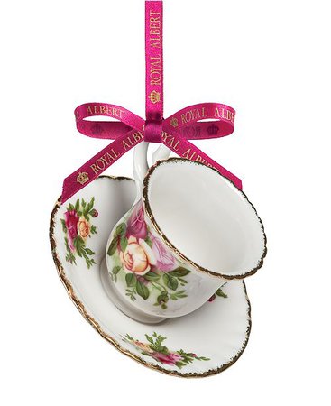 Royal Albert Christmas Ornament, Old Country Roses Teacup and Saucer & Reviews - All Holiday Lane - Home - Macy's