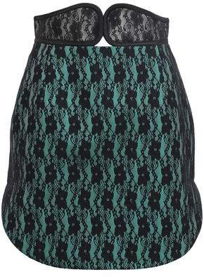 Two-tone Lace Mini Skirt