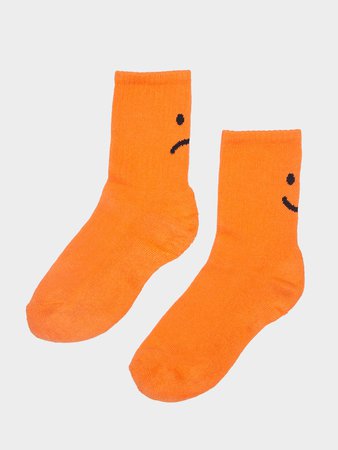 Lazy Oaf Happy Sad Orange Socks