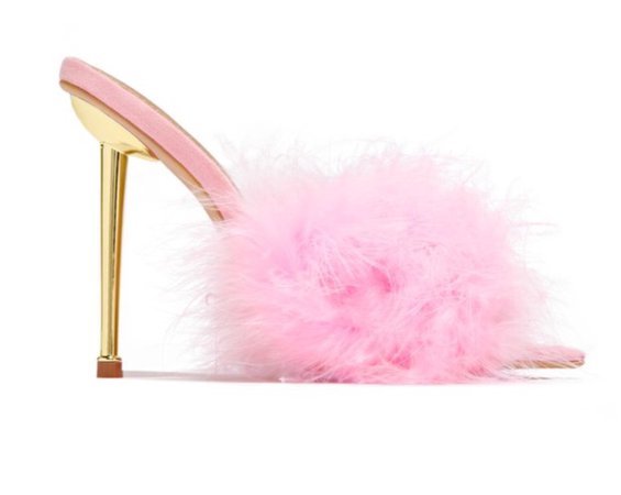 miss lola pink fur heel