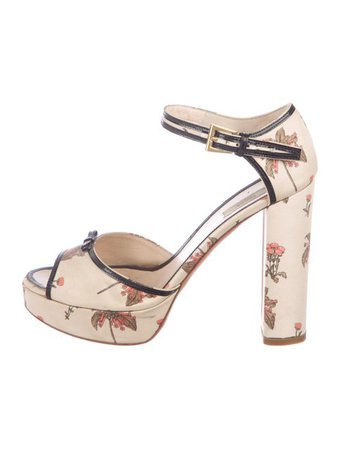 Prada Floral Platform Sandals - Shoes - PRA270808 | The RealReal