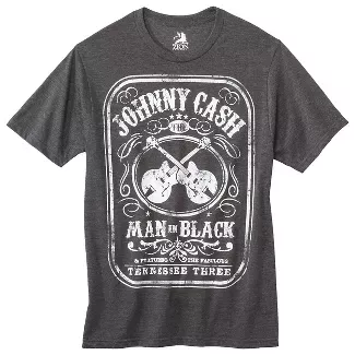 Men's Johnny Cash Man In Black Short Sleeve Graphic T-Shirt - Charcoal Heather : Target