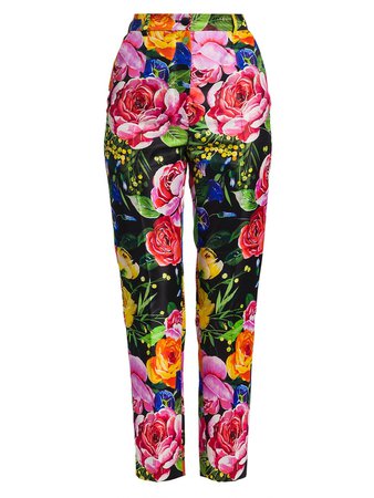 DOLCE & GABBANA Floral Silk Trousers