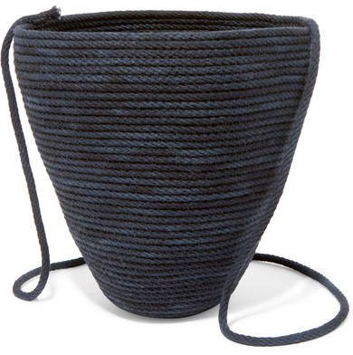 Catzorange - Woven Cotton Bucket Bag - Black