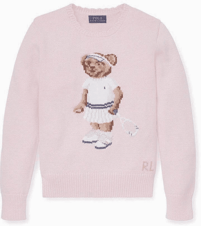 polo ralph lauren pink bear sweater