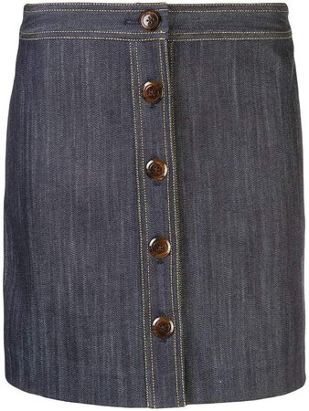 buttoned mini skirt