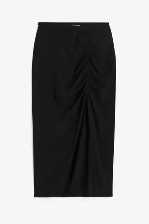 Crêped High-slit Skirt - Black - Ladies | H&M US