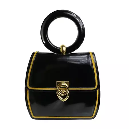 Moschino Redwall "Peace and Love" Black Leather Handle Bag at 1stDibs | moschino redwall bag, redwall bags, moschino by redwall