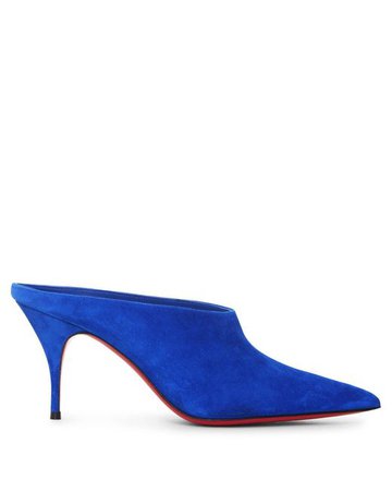 Christian Louboutin Quart 80 Suede Mules in Blue - Save 11% - Lyst