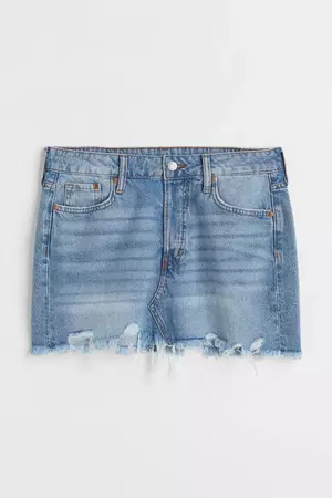Low Waist Denim Skirt - Denim blue - Ladies | H&M US