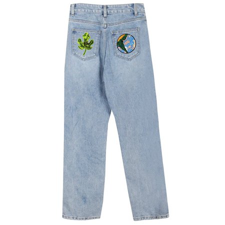 Aesthetic Patched Mom Jeans - Boogzel Apparel