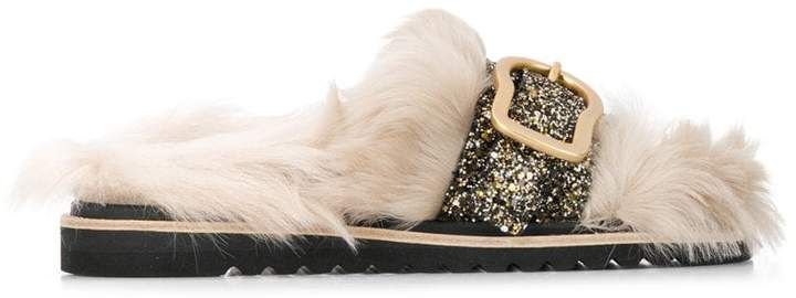 Dorothee faux fur sandals